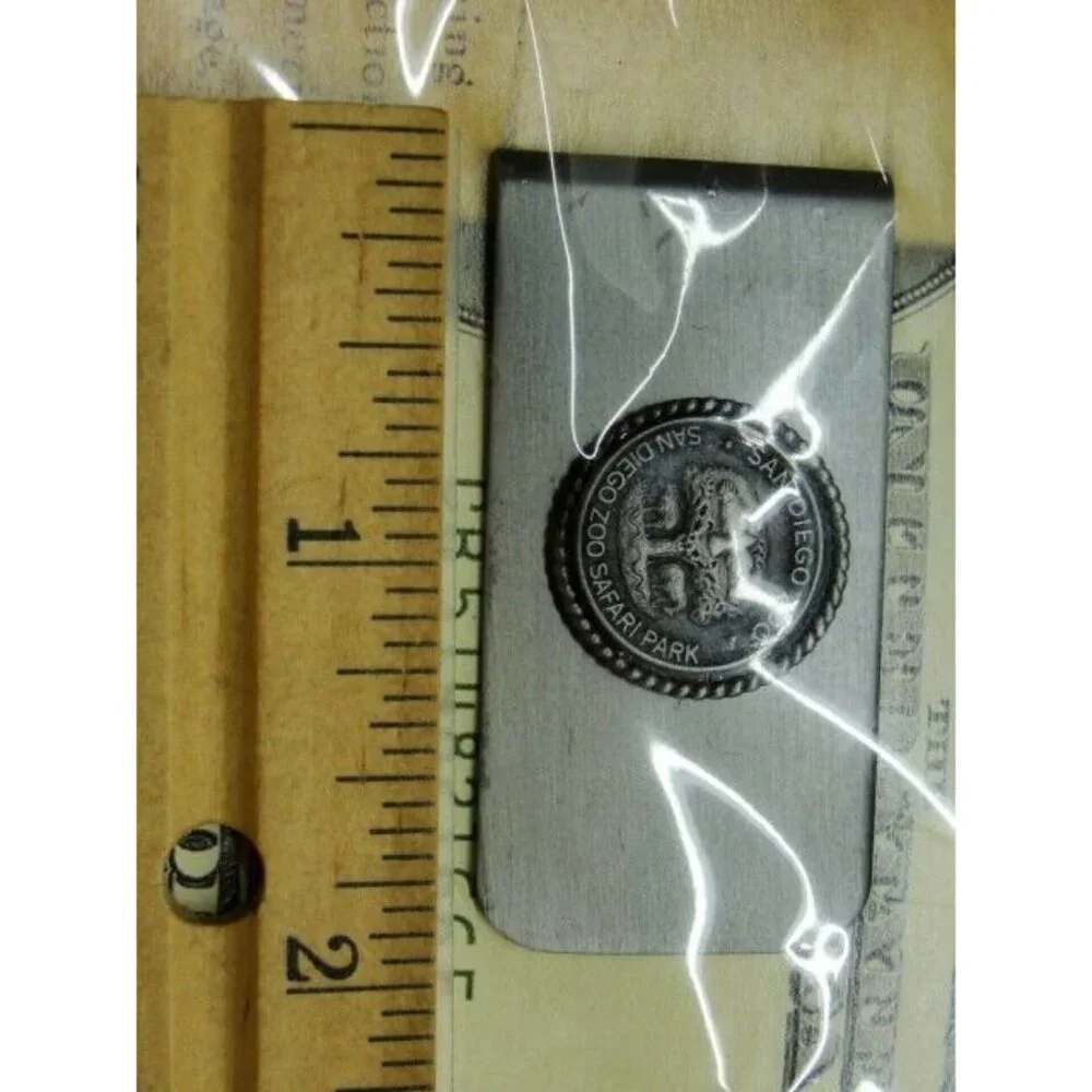San Diego Zoo Safari Park Money Clip Stainless Steel Silver Tone NIP